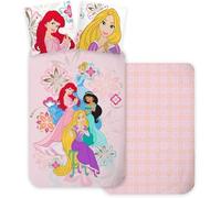 Parure Principesse Disney per culla o evolutiva, copripiumino reversibile 100 x 135 cm + federa 40 x 60 cm, 100% cotone