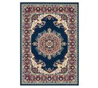 Parure Scendiletto PERSIAN 100% Polipropilene, Tappeti Stile Orientale Classico Persiano per Camera da Letto, Resistente E Facile da Pulire Dis. 4480 Blue Tris (1 pezzo 70x130 + 2 pezzi 55x105)