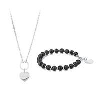 Parure Set Collana Bracciale Nero Donna Sagapo Acciaio SHAC1 SHAC3 S'Agapo