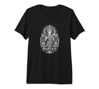 Parvati Dea Indù Montagna Lotus Devozione Maglietta Premium