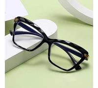 PARWANA Clear Vision HD Lettori for Computer Occhiali Occhiali da Lettura Cat-Eye Donna Specchio a Luce Piatta con Blocco della Luce Blu for Donna (Color : Black, Size : +350)