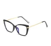 PARWANA Fashion Cat Eye Reading Glasses Women Oversized Clear Vision Cateye Computer Readers Anti Blue Light Flat Light Mirror (Color : Black, Size : +0.00)