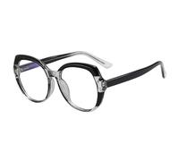 PARWANA Grandi Nuovi Occhiali da Lettura for alleviare la Fatica Occhiali da Vista Lettori for Computer di Grandi Dimensioni Specchio a Luce Piatta Anti-Luce Blu (Color : Black, Size : +350)