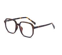 PARWANA Grandi Occhiali da Lettura for Visione Chiara Lettori for Computer Quadrati Anti Luce Blu Occhiali da Vista a Specchio a Luce Piatta Oversize (Color : Tortoiseshell, Size : +0.00)