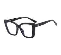 PARWANA Lettori for Computer HD Clear Vision Occhiali da Lettura alla Moda Occhiali da Vista a Specchio a Luce Piatta Anti Luce Blu for Le Donne (Color : Black, Size : +0.00)