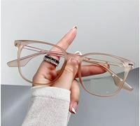 PARWANA Occhiali da Lettura Anti-Luce Blu for alleviare la Fatica, Lettori di Computer di Grandi Dimensioni, Occhiali, Elegante Specchio a Luce Piatta for Le Donne (Color : Tea, Size : +100)