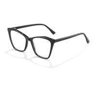 PARWANA Occhiali da Lettura Oversize antiriflesso Occhiali Cat-Eye Comfort Lettori for Computer Specchio a Luce Piatta Che blocca la Luce Blu (Color : Black, Size : +0.00)