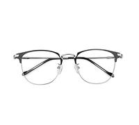 PARWANA Occhiali da Lettura robusti e Confortevoli Che bloccano la Luce Blu Lettori for Computer Anti UV Occhiali infrangibili Specchio a Luce Piatta (Color : Silver, Size : +100)