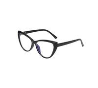 PARWANA Occhiali da Vista Anti-affaticamento Occhiali da Lettura Cateye Donna Lettori for Computer con Blocco della Luce Blu Specchio a Luce Piatta Cat-Eye (Color : Sand-Black, Size : +0.00)