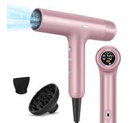 PARWIN PRO BEAUTY Asciugacapelli Ionic Unico Motore brushless da 110.000 RPM Asciugacapelli a basso rumore Innovativo microfiltro Diffusore magnetico Display LCD per casa salone e viaggi (Rosa)