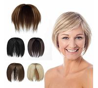 PARXITN Topper per capelli da donna senza frangetta, 3 clip in capelli sintetici Toupet Wiglets per capelli scesi marrone chiaro