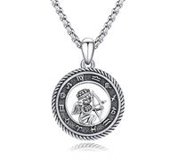 PARYFO 12 ciondoli con segno zodiacale, in argento sterling 925, con segno zodiacale, per uomini e donne, con ciondolo in oro e astrologia, regalo di compleanno, unisex, con catena in acciaio inox