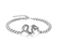 PARYFO Bracciale da uomo con drago in argento sterling 925