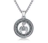 PARYFO Collana con ciondolo dei 12 segni zodiacali 925 Sterling Silber ossidato/oro, ciondolo con segno zodiacale, catena di astrologia, gioielli, regalo di compleanno, ideale per uomini e donne, con