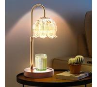 Paryou Lampada scalda candele con dimmer - Lampada a candela elettrica con timer per candele di vetro candele profumate con 2 lampadine