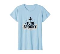 PAS de Boo-Ree: Tutu Spooky Ballet Costume di Halloween Maglietta, Donna, Celeste, L