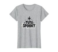 PAS de Boo-Ree: Tutu Spooky Ballet Costume di Halloween Maglietta, Donna, Grigio Melange, L