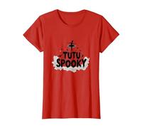 PAS de Boo-Ree: Tutu Spooky Ballet Costume di Halloween Maglietta, Donna, Rosso, L