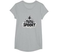 PAS de Boo-Ree: Tutu Spooky Ballet Costume di Halloween Maglietta, Ragazze, Grigio Melange, L