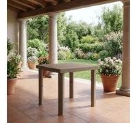 Tavolo Figaro in resina tortora senza incrocio 80x80x72 cm da giardino esterno