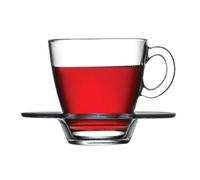 Pasabahce - 12 Pezzi Set con 6 Tazze per tè, caffè, Cappuccino e 6 piattini Aqua (Max. 215 ml)