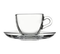 Pasabahce - 12 pezzi set con 6 tazzine per espresso e 6 piattini Basic (max. 80 ml)