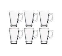 Pasabahce 55201 - Bicchieri da tè con manico Vela per tè, latte macchiato, caffè irlandese, punch, vin brulé, cioccolata calda, set da 6