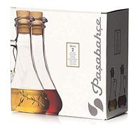 Pasabahce 80108 - Set di 2 Boccette per Olio e Aceto con Tappo in Plastica Olivia Toscana, Brocca per Aceto e Olio