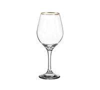 Set 6 calici vino rosso Amber in vetro con bordo dorato