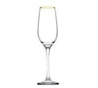 Confezione 6 Calici Flute Amber In Vetro Trasparente Bordo Oro Pasabahce