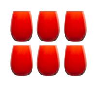 Pasabahce Amber - Set 6 Bicchieri in Vetro Rosso, 35 cl, Idea Natale elegante, Lavabili in Lavastoviglie