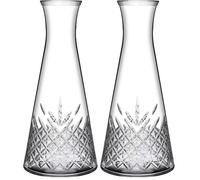 Pasabahce - Brocca Timeless in Vetro 1 L - Effetto Diamantato alla Base, Lavabile in Lavastoviglie, Abbinabile alla Collezione Timeless (Confezione da 2)