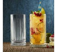 Pasabahce Elysia 520125 - Set di 4 bicchieri da long drink in stile retrò e cristallo, 280 ml