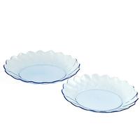 Confezione 2 Piatti Portata In Vetro Azzurro Marca Pasabahce Modello Hasir