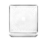 PASABAHCE Madlen Piatto in Vetro Quadro, 24cm