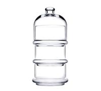 PASABAHCE Patisserie Basic Set 3 Contenitori con Cupola Impilabili, Vetro, Trasp