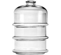 PASABAHCE Patisserie Basic Set 3 Contenitori con Cupola Impilabili Vetro Traspar