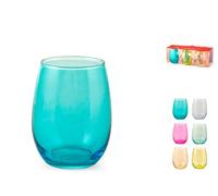 Pasabahce - Set 6 Bicchieri Amber in Vetro Colorato Soft 35 cl - Colori Tenui, Lavabili in Lavastoviglie, Ideali per Uso Quotidiano