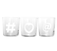 Pasabahce Set 6 Bicchieri, Vetro, Decoro Social, 36cl