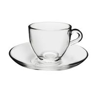 HOME 6 TAZZE CAFFE' con PIATTO Basic Vetro 5822500
