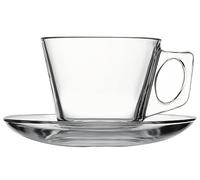 Pasabahce tè con Piatto Vetro Vela Preparazione Arredo Tavola, 6 unità, Set da 12 Pezzi