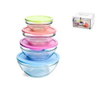 Pasabahce Set Contenitori Frigo 4pz In Vetro Tondo Snack
