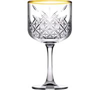 Pasabahce Set di bicchieri da vino Timeless Gold, 4 pezzi, 500 ml, bicchieri da vino rosso, 10,2 x 10,2 x 19,8 cm, motivo classico