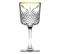 Pasabahce Timeless Confezione 4 Calici, Vetro, Trasparente Con Bordo Oro, 33 cl