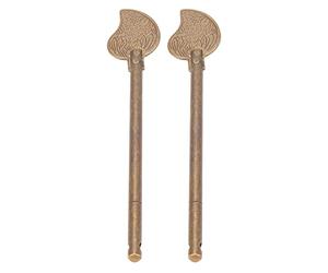 Pasador de bloqueo para pestillo de puerta, 2 piezas, Forma de hoja, Estilo Retro, latón, pestillo para Llave de gabinete, pasador de bloqueo para puertas de gabinetes con