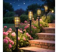 PASAMIC Luci solari per vialetti da 61 cm, confezione da 8 luci luminose da giardino con accensione e spegnimento automatico, luci solari IP65 impermeabili per esterni, illuminazione paesaggistica da