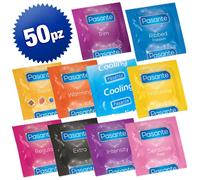 PASANTE - Kit preservativi misti - confezione da 50 Profilattici, 5 per Gusto