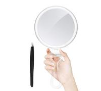 Pasbuteiy Specchio portatile da viaggio, ingrandimento 30x/50x, per donne e uomini, per bellezza, bagno, barba, scrivania, salotto, dormitorio, casa, borsa