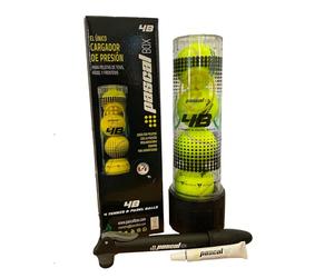 Pascal Box Palline per padel con pompa, accessori per padel pneumatici, supporto a pressione, set completo con lubrificante