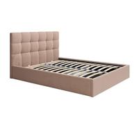 Pascal Morabito-Letto con contenitore 200 x 200 cm - Velluto Beige - MIRDAL